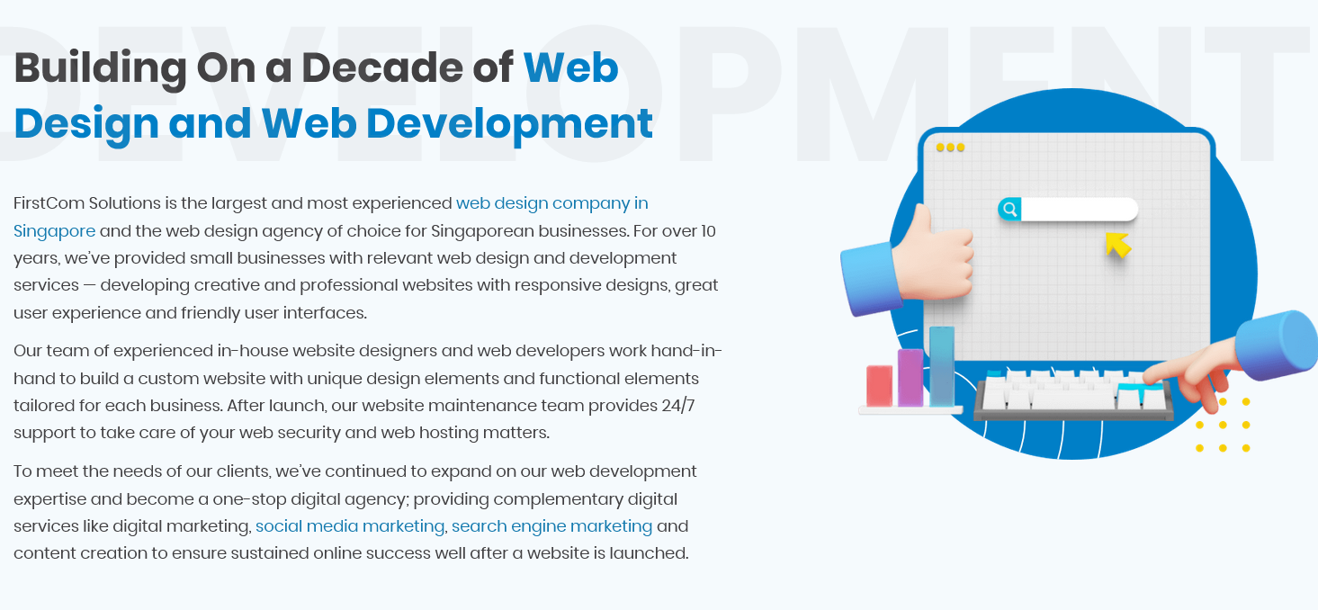 FirstCom Solutions Pte Ltd - Building on a decade of web design and web development