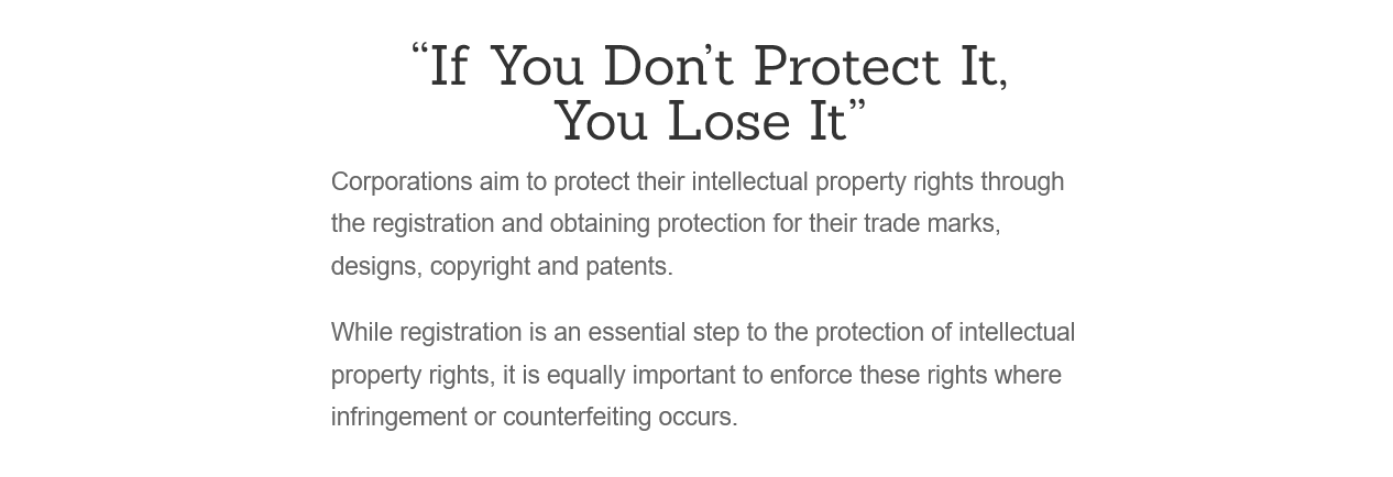 Robinson LLC - If you don't protect it, you lose it
