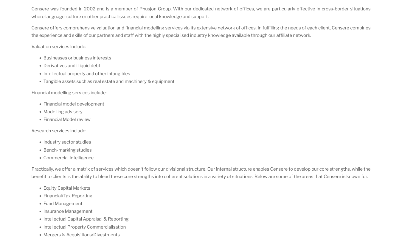 Financial Audit-Censere Holdings Limited
