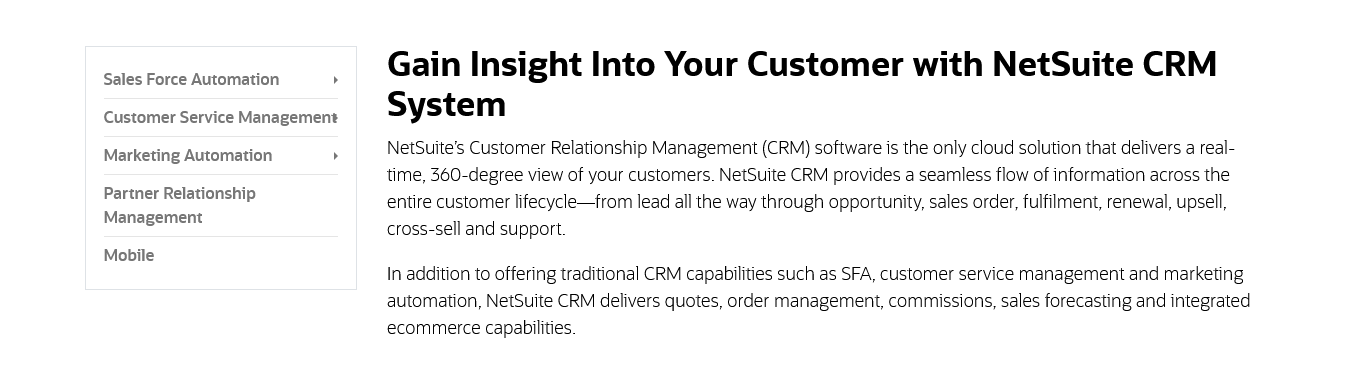 CRM Software-Oracle NetSuite