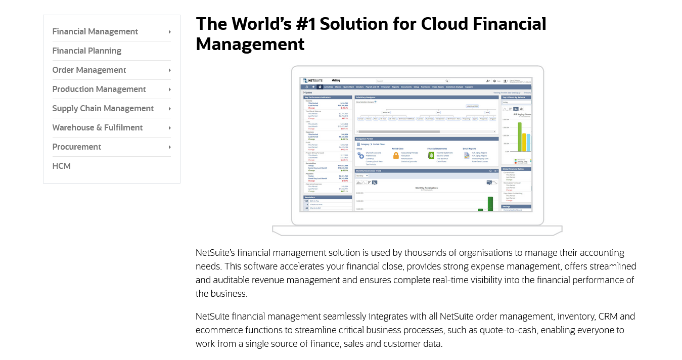 CRM Software-Oracle NetSuite